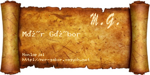 Mór Gábor névjegykártya