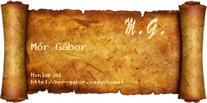 Mór Gábor névjegykártya
